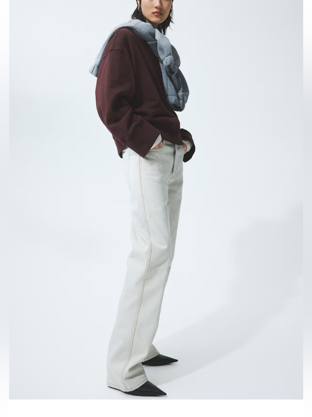 H&M OVERSIZED COTTON SWEATSHIRT